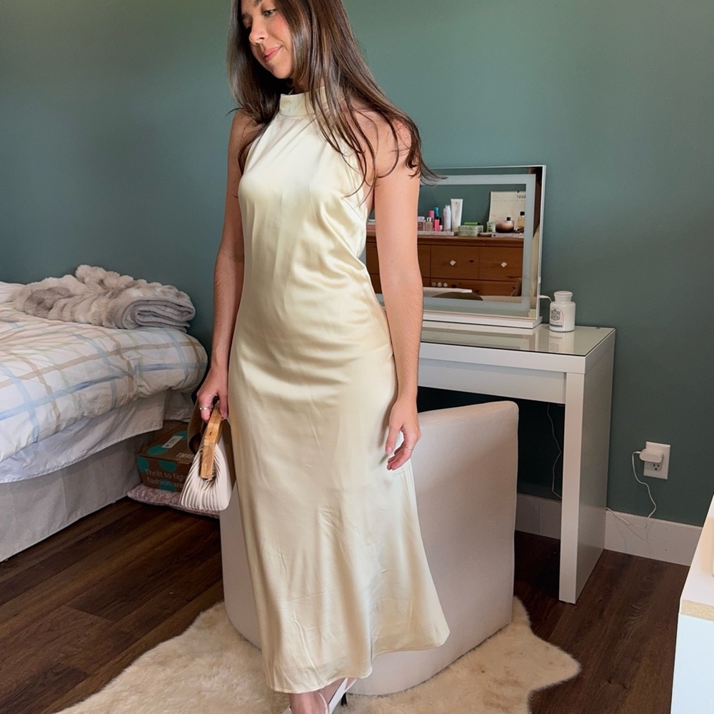 Cider Yellow Halter Dress